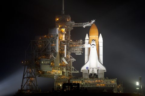 Discovery prepared for launch by NASA / Bill Ingalls — large framed print