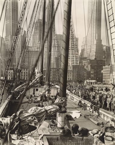 Theoline, Pier 11, East River by Berenice Abbott — large framed print