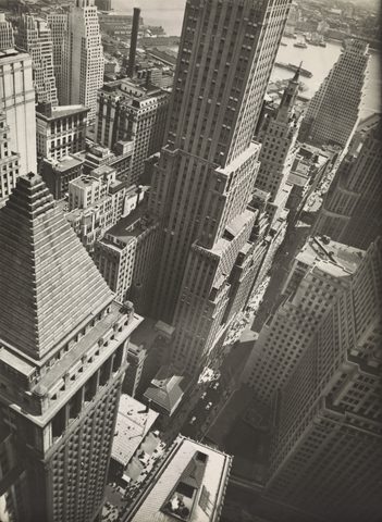Wall Street from Irving Trust by Berenice Abbott — large framed print