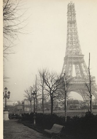 Eiffel Tower Rising, from the Île aux Cygnes by Hippolyte Blancard — large framed print