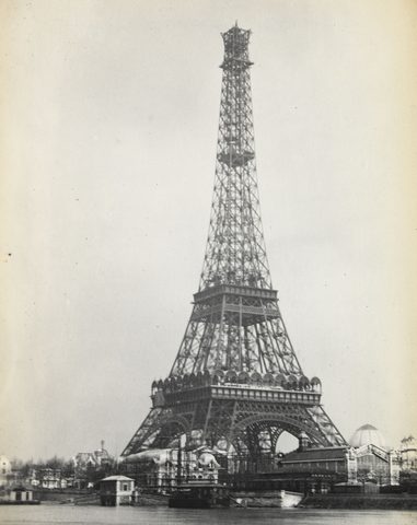Eiffel Tower Nearing the Top by Hippolyte Blancard — large framed print