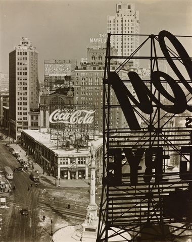 Columbus Circle by Berenice Abbott — large framed print