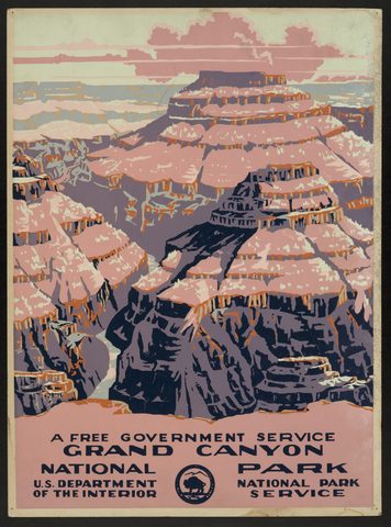 Grand Canyon National Park — A Free Government Service by WPA / NPS — large framed print