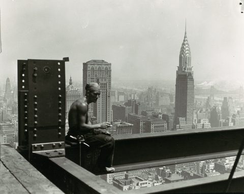 Building the Empire State, Chrysler Beyond by Lewis Hine — large framed print