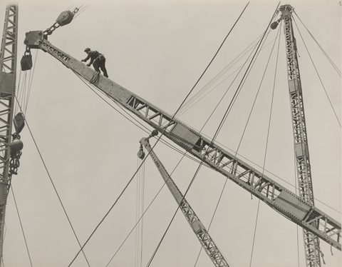 Jumping the derrick by Lewis Hine — large framed print