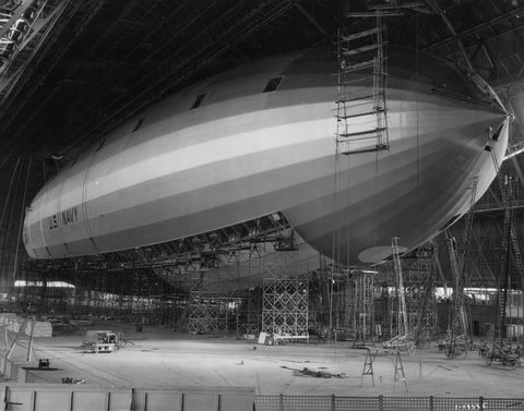 USS Macon under construction by Unknown photographer — large framed print