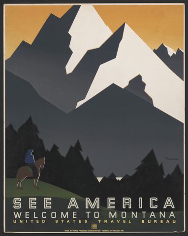 See America — Welcome to Montana by M. Weitzman — large framed print