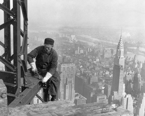 Old-timer structural worker by Lewis Hine — large framed print