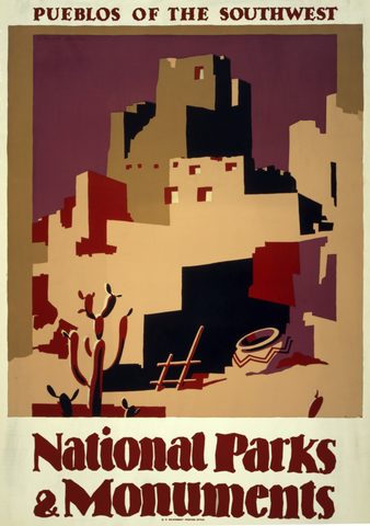 Pueblos of the Southwest by WPA Federal Art Project — large framed print