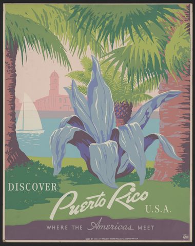 Discover Puerto Rico U.S.A. by WPA Federal Art Project — large framed print