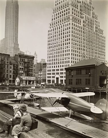 Downtown Skyport by Berenice Abbott — large framed print