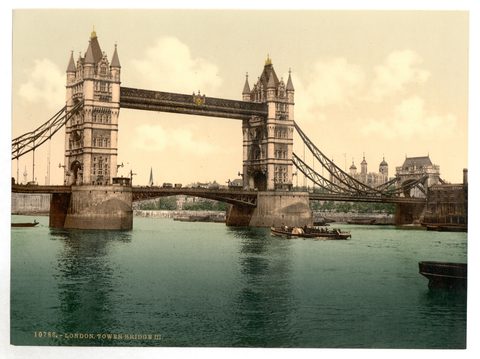 Tower Bridge (Closed), London by Photochrom Co. / Detroit Publishing Co. — large framed print