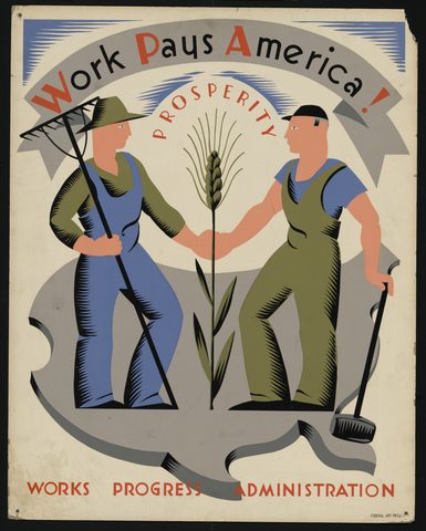 Work Pays America! Prosperity by WPA Federal Art Project — large framed print