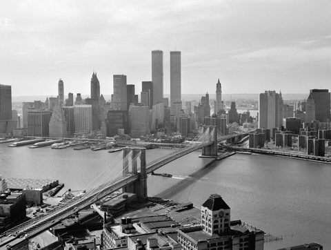 Brooklyn Bridge and the towers by Jack Boucher — large framed print