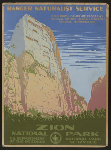 Zion National Park — Ranger Naturalist Service by WPA / NPS — large framed print