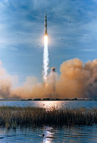Apollo 8 liftoff by NASA — large framed print