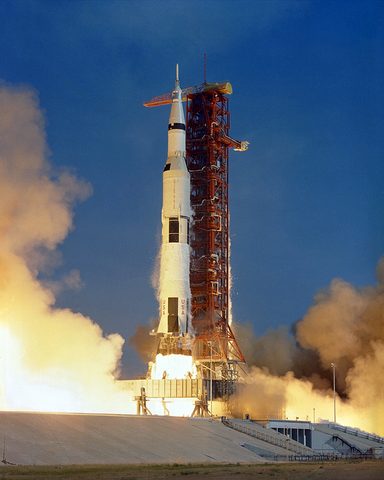 Apollo 11 Saturn V launch by NASA — large framed print