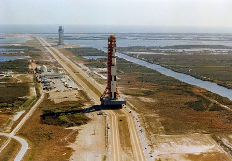 Apollo 10 Saturn V on the crawler to Pad B by NASA — large framed print