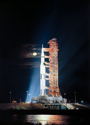 Apollo 17 Saturn V rollout to the pad by NASA — large framed print
