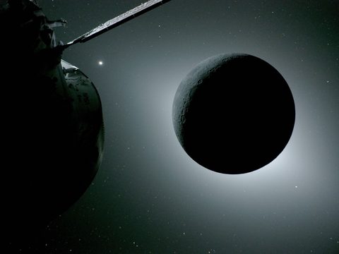 Solar Eclipse During Artemis II by NASA / Artemis II — large framed print