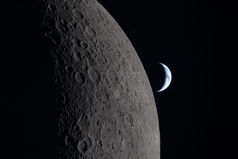 The Moon and the Beauty of Earth by NASA / Artemis II crew — large framed print