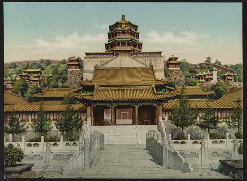 Summer Palace, Main Buildings, Peking by Photoglob Co. — large framed print