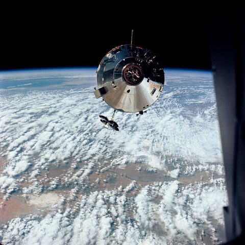Gumdrop against the Earth by NASA / Apollo 9 crew — large framed print