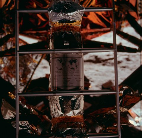 The lunar plaque by NASA / Neil Armstrong — large framed print