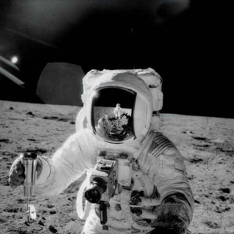Bean with a lunar sample container by NASA / Pete Conrad — large framed print