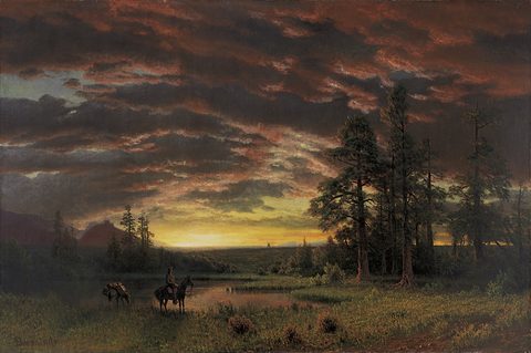 Evening on the Prairie by Albert Bierstadt — large framed print