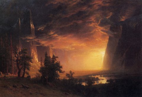 Sunset in the Yosemite Valley by Albert Bierstadt — large framed print