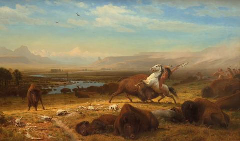 The Last of the Buffalo by Albert Bierstadt — large framed print