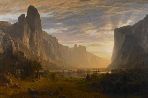 Looking Down Yosemite Valley, California by Albert Bierstadt — large framed print