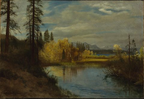 Outlet at Lake Tahoe by Albert Bierstadt — large framed print
