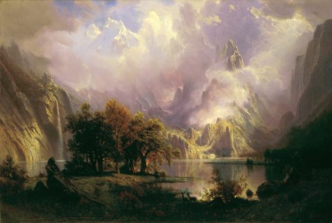 Rocky Mountain Landscape by Albert Bierstadt — large framed print