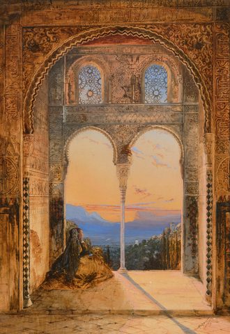 Granada from the Alhambra by Joaquín Domínguez Bécquer — large framed print