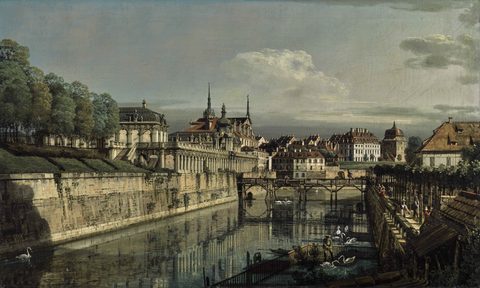 Dresden: The Moat of the Zwinger by Bernardo Bellotto — large framed print