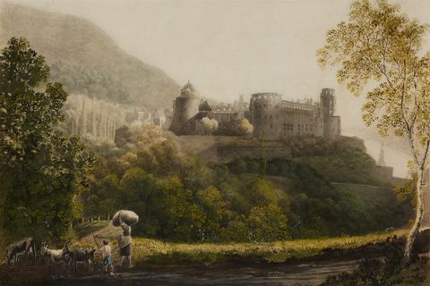 View of Heidelberg Castle from the East by Carl Philipp Fohr — large framed print