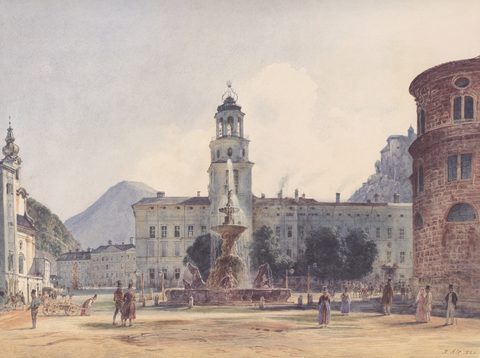The Residenzplatz, Salzburg by Jakob Alt — large framed print