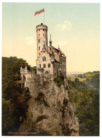 Lichtenstein Castle, Württemberg by Photochrom Print Collection (Detroit Publishing) — large framed print