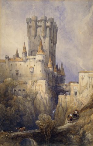 The Alcázar of Segovia by David Roberts — large framed print