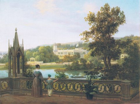Glienicke Castle from Babelsberg by Carl Daniel Freydanck — large framed print