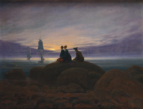 Moonrise over the Sea by Caspar David Friedrich — large framed print