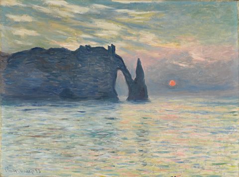Sunrise at Étretat by Claude Monet — large framed print