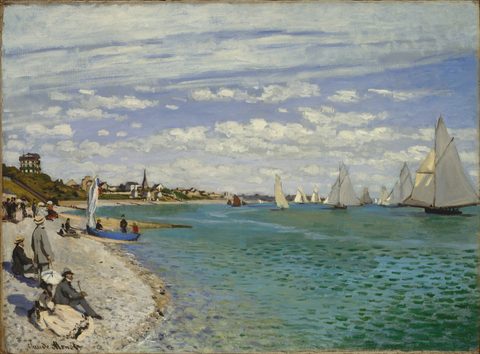 Regatta at Sainte-Adresse by Claude Monet — large framed print