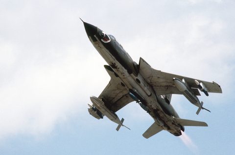 F-105 Thunderchief by USAF — large framed print