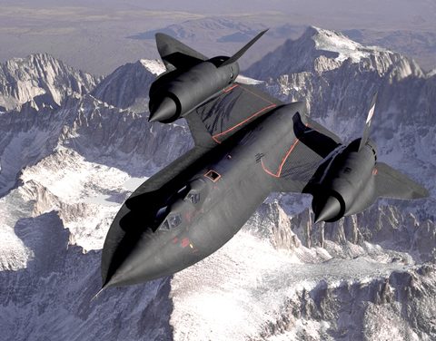 SR-71 over the mountains by USAF / Judson Brohmer — large framed print