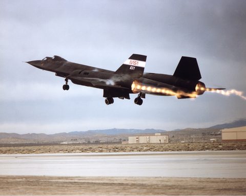 SR-71 takeoff by NASA — large framed print