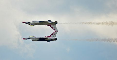 Thunderbirds mirror by USAF / Brandon Shapiro — large framed print
