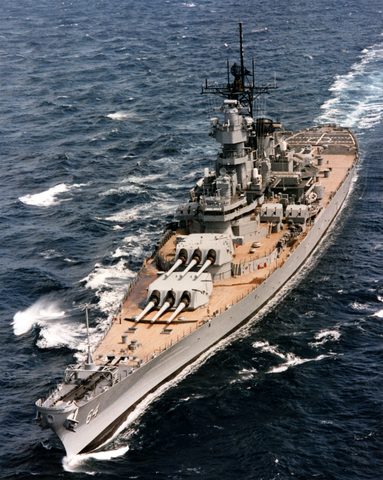 USS Wisconsin underway by U.S. Navy — large framed print